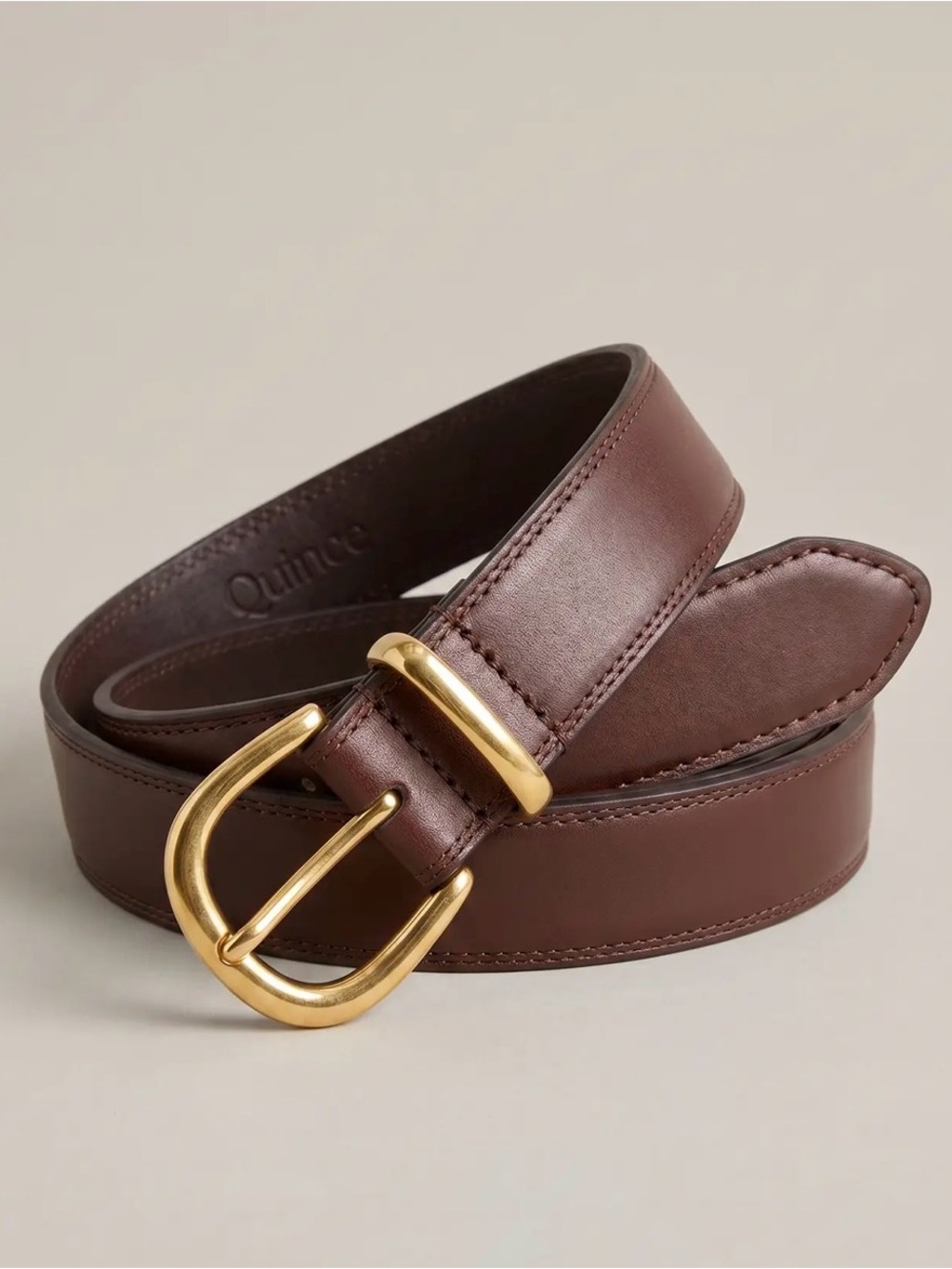 NWT Quince Allegra European Leather Belt in Expresso Brown Size Small
